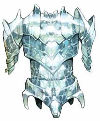 the armor is designed to look like an ice dragon