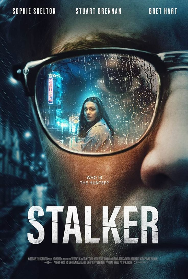 a movie poster for the film stalker with a man in glasses looking at his reflection