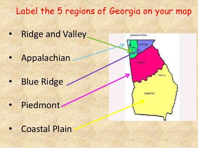 a map that shows the regions of georgia on your map