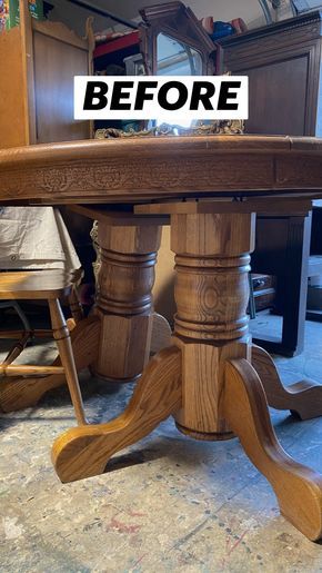 a wooden table with the words before on it