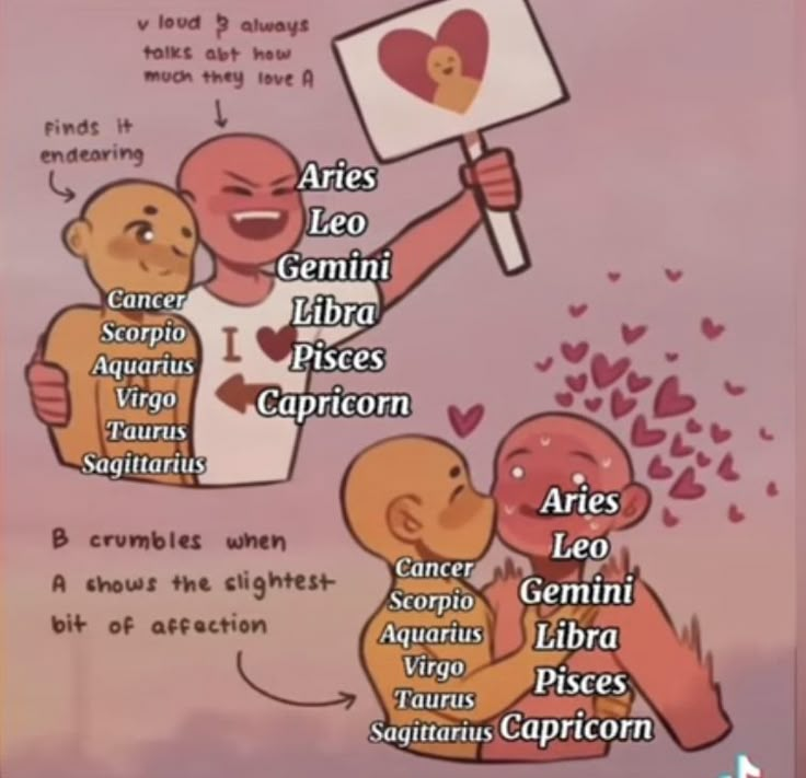 an image of cartoon characters holding up signs with words in them that read aries leo, gemini, libra, and capricon