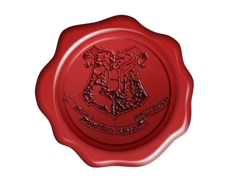 a red wax seal with the hogwarts crest on it's front side