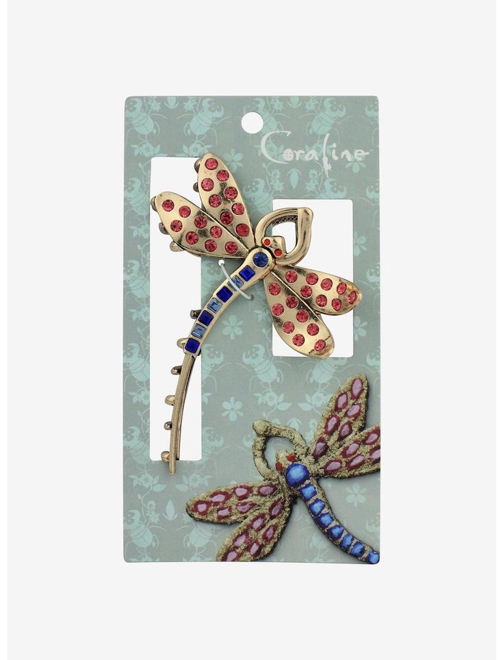 Coraline Dragonfly Claw Hair Clip | Hot Topic Coraline Hot Topic, Gothic Hair Clips, Funky Hair Clips, Cool Hair Accessories, Coraline Hair Clip, Coraline Jewelry, Whimsigoth Accessories, Coraline Dragonfly, Coraline Outfit