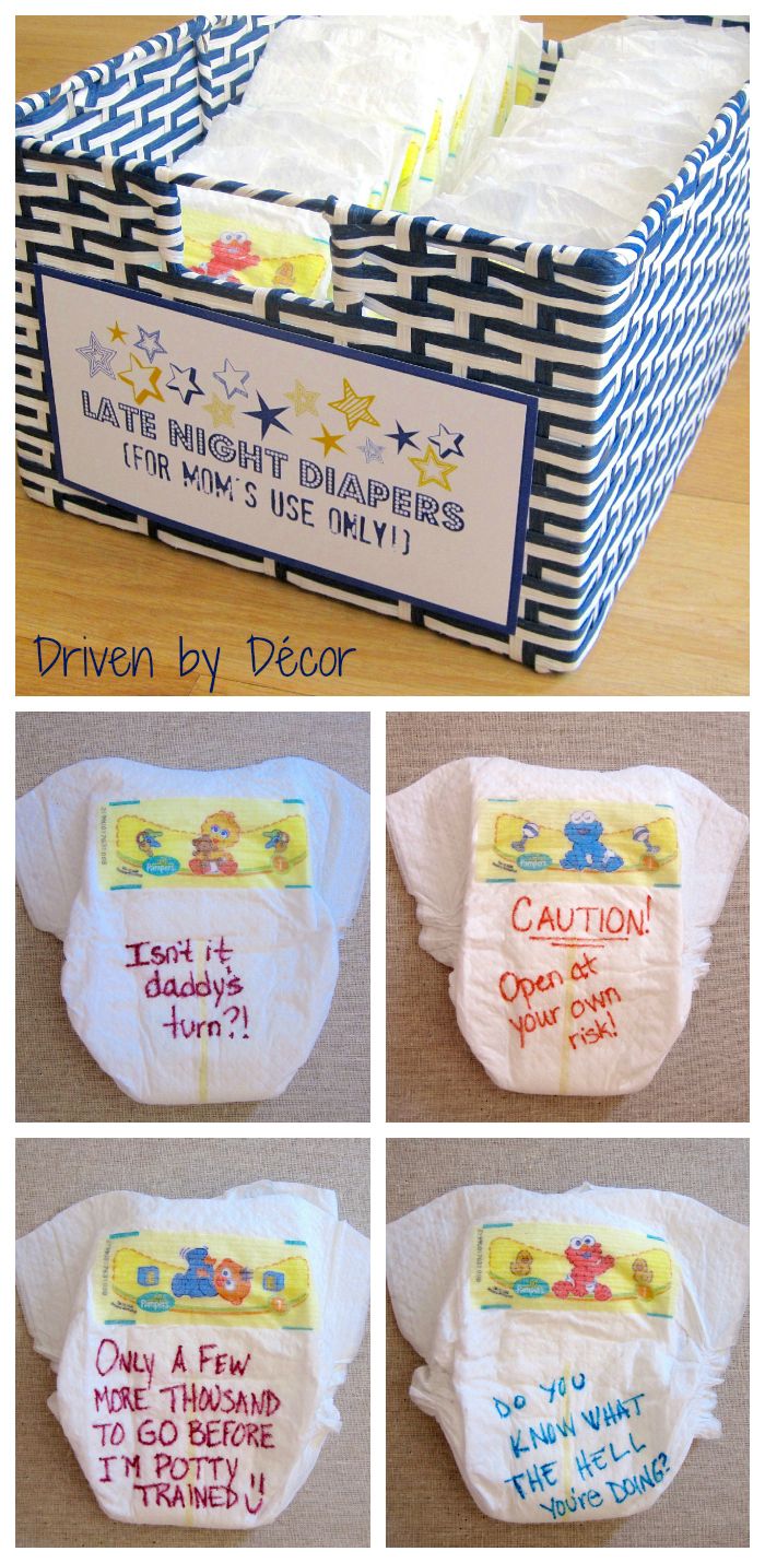 three different baby bibs with the words written on them and two pictures of their diapers