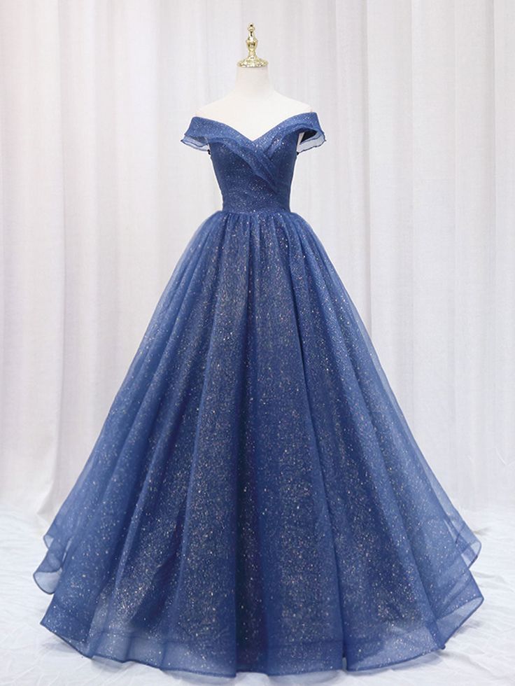 Junior Prom Dress, Graduation Dresses Long, Navy Blue Prom Dresses, Gown Blue, Long Party Dress, Floor Length Prom Dresses, Blue Dress Formal, Junior Prom, Blue Tulle