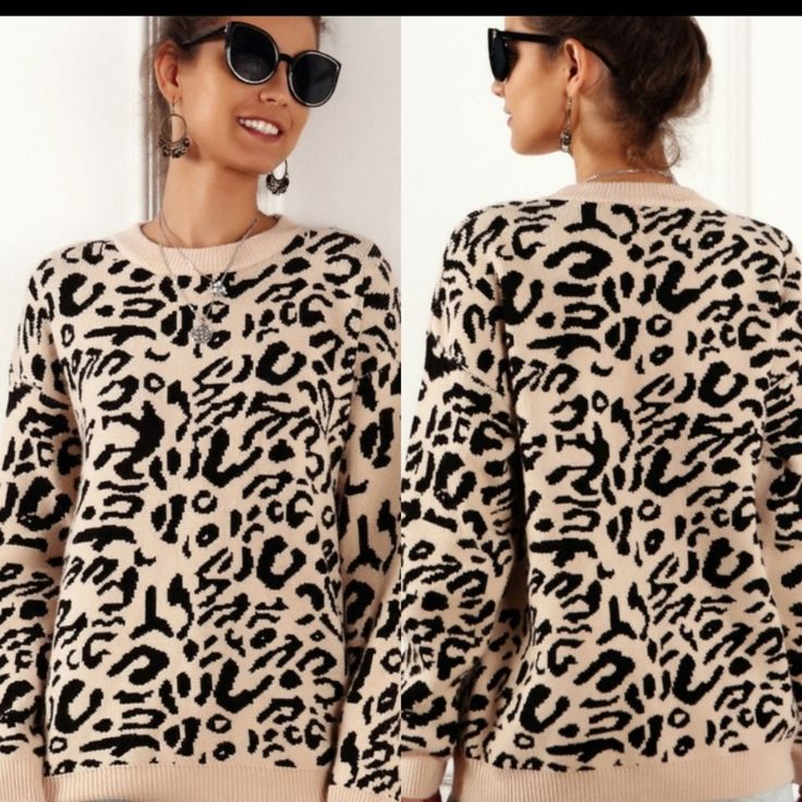 Over Sized Sweater , Materials: 65% Acrylic, 25% Nylon , 8% Wool , 2% Lucre , Hand Wash Cold, *****Size M/L No Longer Available *** Black Chunky Knit Sweater, Womens Knit Sweater, Black Striped Dress, Leopard Print Sweater, Tunic Tank Tops, Open Knit Sweater, Print Sweater, Over Sized, Cream Sweater