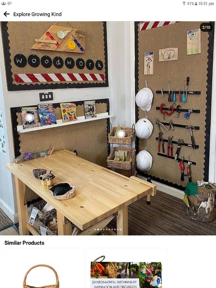 an image of a room with many items on the wall and in front of it