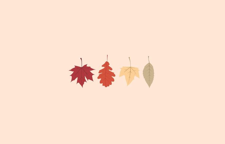 three autumn leaves hanging from a line on a pink background with the words fall written below them