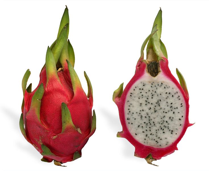 three different types of dragon fruit on a white background