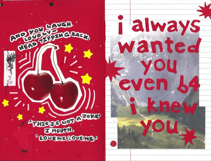 a red book with two cherries on it and the words i always wanted you even by i knew you