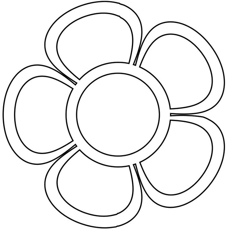 a flower with four petals in the middle and one at the center, on a white background