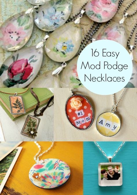 the collage shows many different items that are being sold in stores, including necklaces and pendants