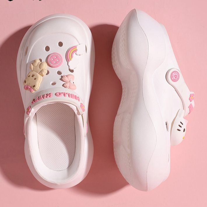 This price is for a pair of shoes only, others are not included. Hello Kitty-inspired Kawaii summer EVA clogs, all with the comfort of the classic clog you know and love. Shoes Details:Slingback Size 35-36 37-38 39-40 Foot Length 22.5-23 23.5-24 24.5-25 Heel 5 5 5 White Casual Eva Clogs, White Eva Clogs With Round Toe, White Round Toe Eva Clogs, Cute Summer Slip-on Clogs, Cute Slip-on Summer Clogs, Cute Non-slip Summer Clogs, Cute Summer Clogs With Round Toe, Cute Clogs For Spring, Cute Non-slip Clogs For Spring