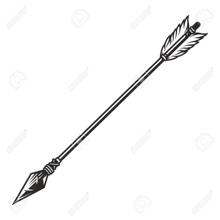 black and white drawing of an arrow on a white background stock photo, images and royalty