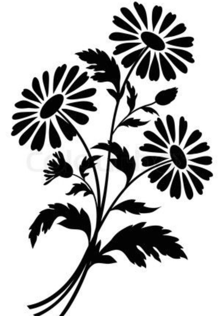 White Flower Bouquet, Flower Silhouette, Tall Flowers, Contour Drawing, Flower Stencil, Silhouette Stencil, Stencil Patterns, Plant Drawing, Black Silhouette