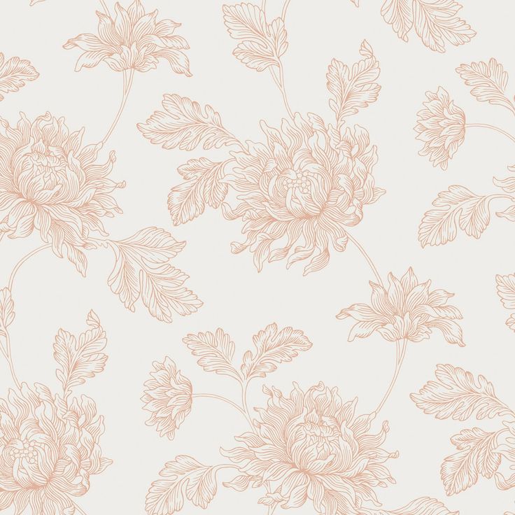 a floral wallpaper with pink flowers and leaves