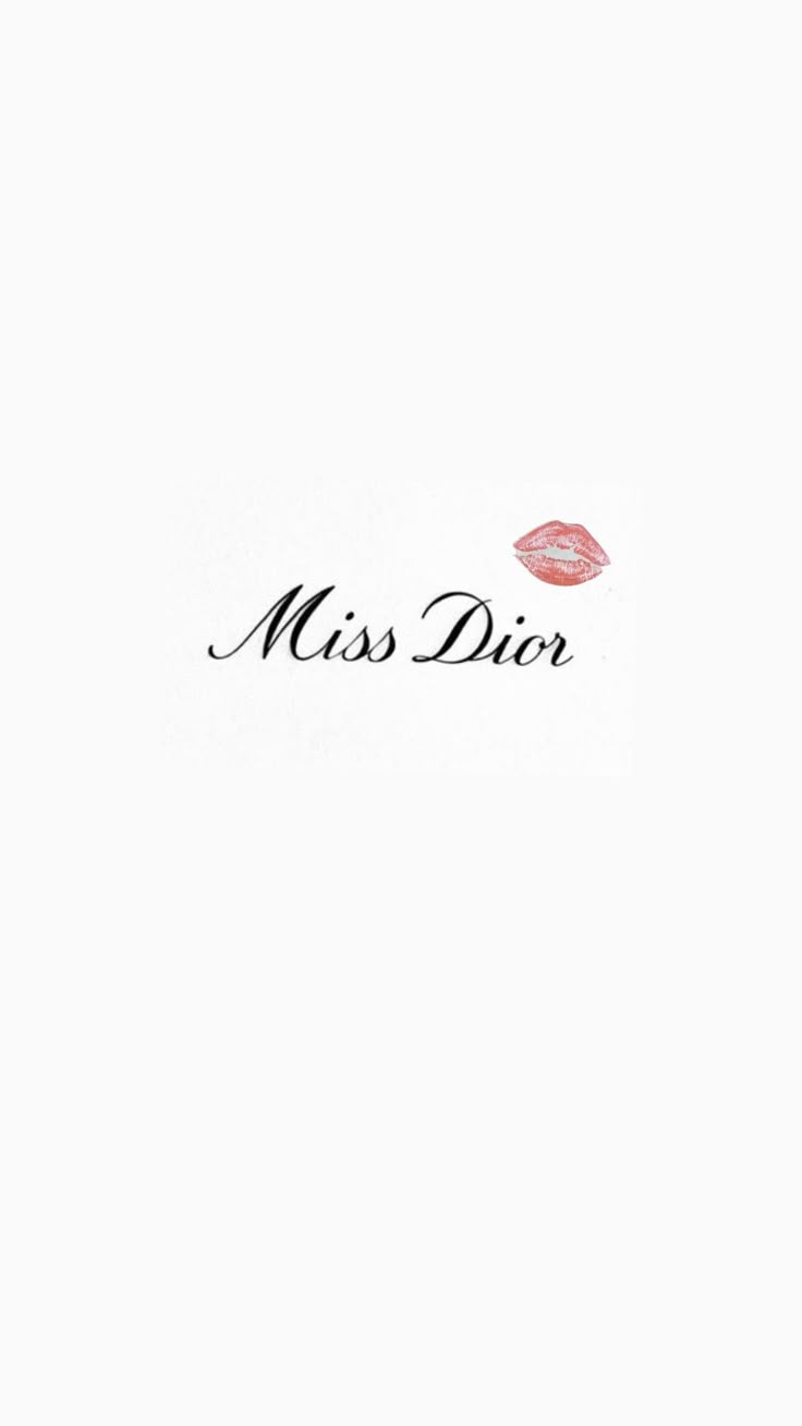 the word miss dior written in black ink on a white background with a red lip