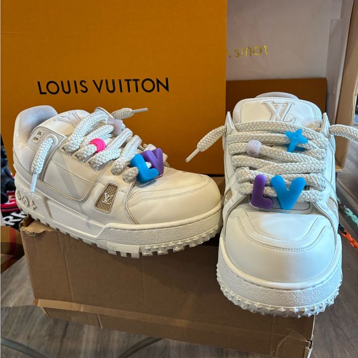 Louis Vuitton Maxi Sneaker Lv Trainer Size:10 Men’s Condition:9.5/10 Worn Once, And These Shoes Are Amazing Ships Same Day Before 6pm Pst Lv Trainer Sneaker Outfits, Louis Vuitton Trainers Sneakers, Lv Trainers, Louis Vuitton Trainer, Louis Vuitton Shoes Sneakers Men $250, Lv Sneakers, Cute Ripped Jeans, Louis Vuitton Sneakers, Trainer Sneakers