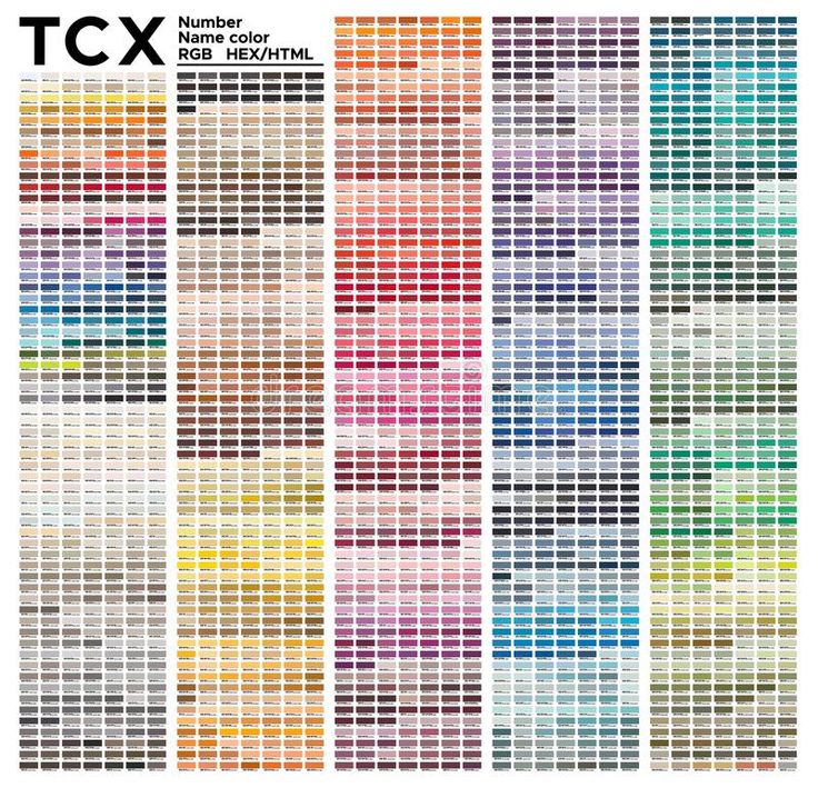 the color chart for tcx