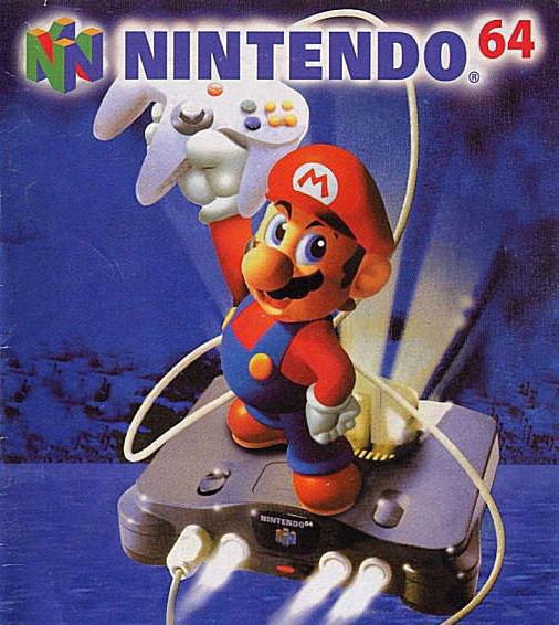 the nintendo 64 game is on display in this promotional advertisement for mario's video game console