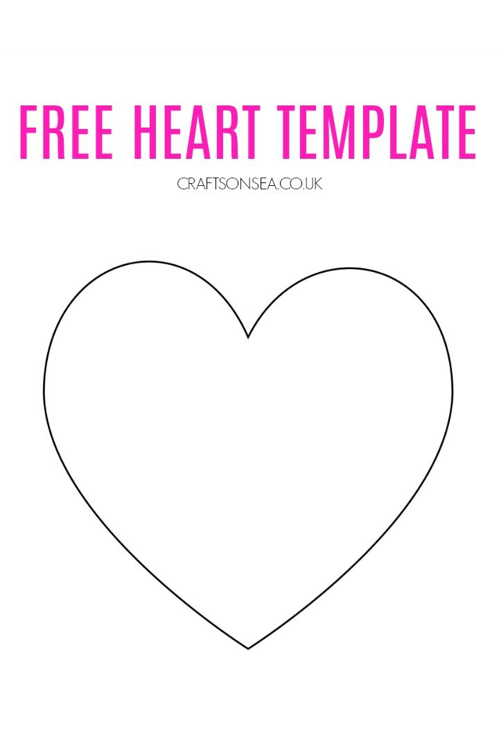 a heart with the words free heart template in pink and white on top of it