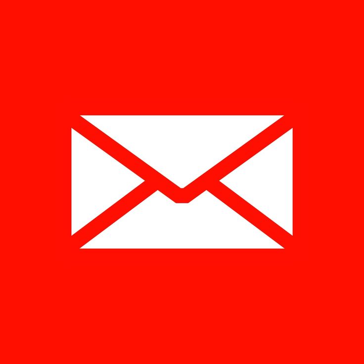 an email envelope icon on a red background