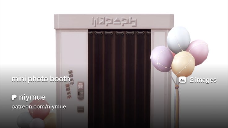 a bunch of balloons in front of a door with numbers on it and the words mime photo booth