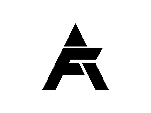 the letter logo is made up of two letters, one black and white with an arrow