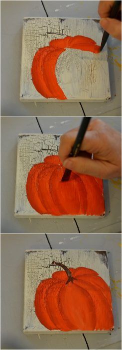 step by step instructions on how to paint a pumpkin