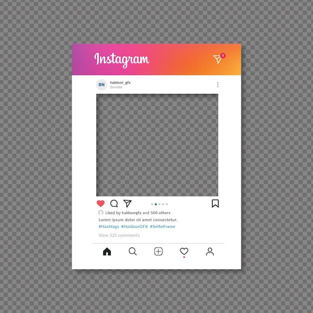 the instagram page is displayed on a gray background with an orange and pink color scheme