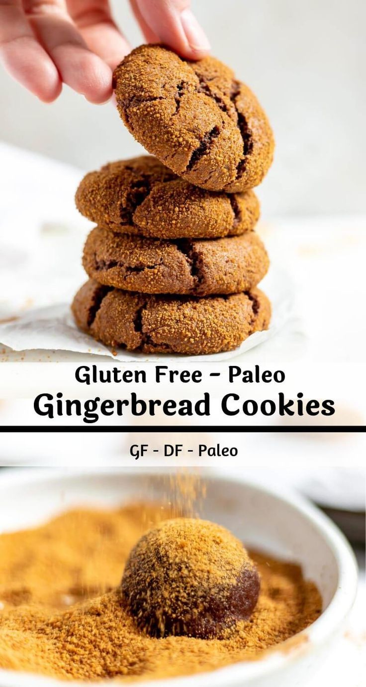 the recipe for gluten free - paleo gingerbread cookies is shown here