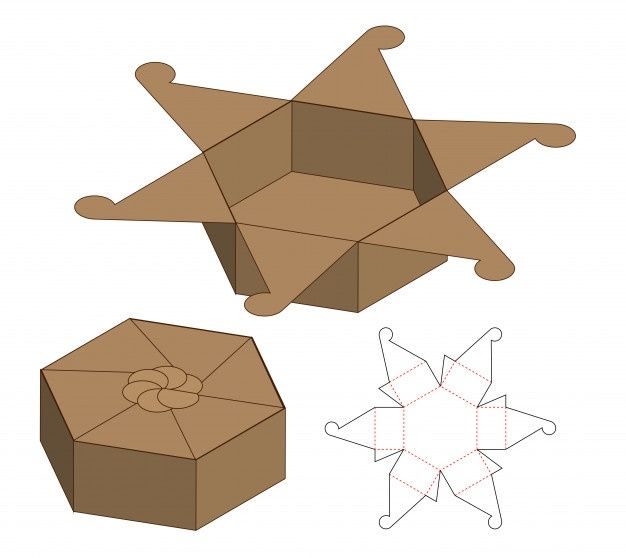 the cut out box is ready to be made into an origami style star