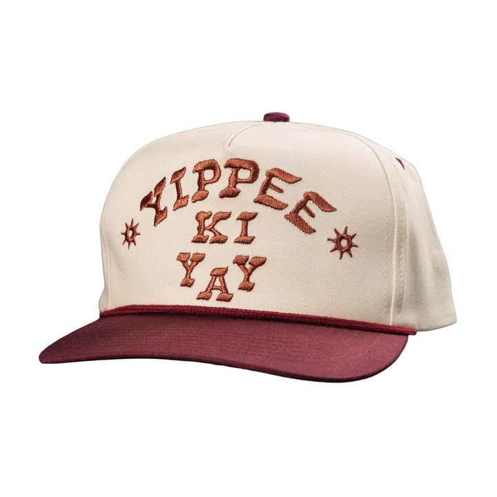 Yippee Ki Yay Hat – Sendero Provisions Co. Hand Sticker, Custom Caps, Brown Hats, Unique Fits, Silly Jokes, Cool Hats, Embroidered Design, We Wear, Hats Vintage