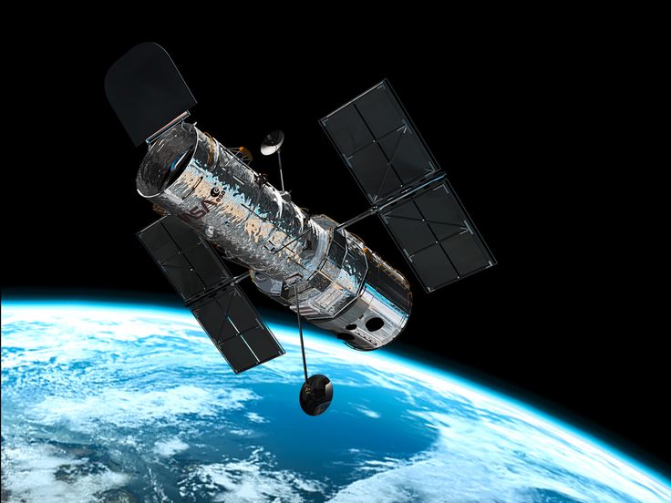 an artist's rendering of the space station in orbit