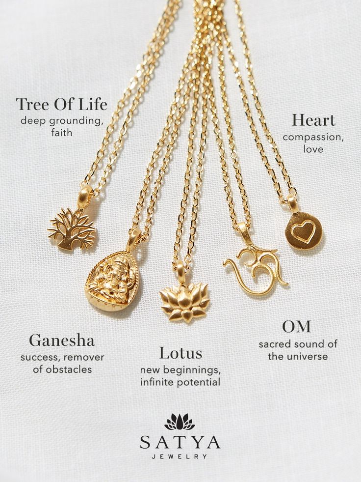 These 18KT gold plated meaningful necklaces will guide you on your journey. Give the gift of grounding, success, new beginnings, or love with our Tree of Life, Ganesha, Lotus or Heart Necklaces. You can even hold the sacred sound of the universe close to your heart with our Om necklace. Om Necklace Gold, Pendent Design Gold, Om Pendent, Meaningful Jewelry Necklaces, Spiritual Gift Ideas, Meaningful Necklaces, Hindu Necklace, Ganesha Necklace, Spiritual Necklaces