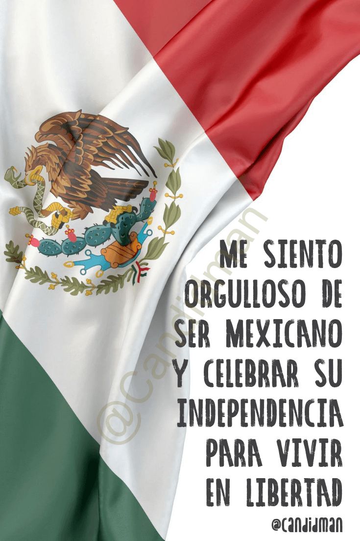 the mexican flag is flying in the wind with words below it that read, me sento orquidoso de semexicano