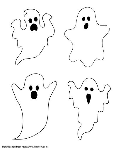 four halloween ghost cut outs for kids to make