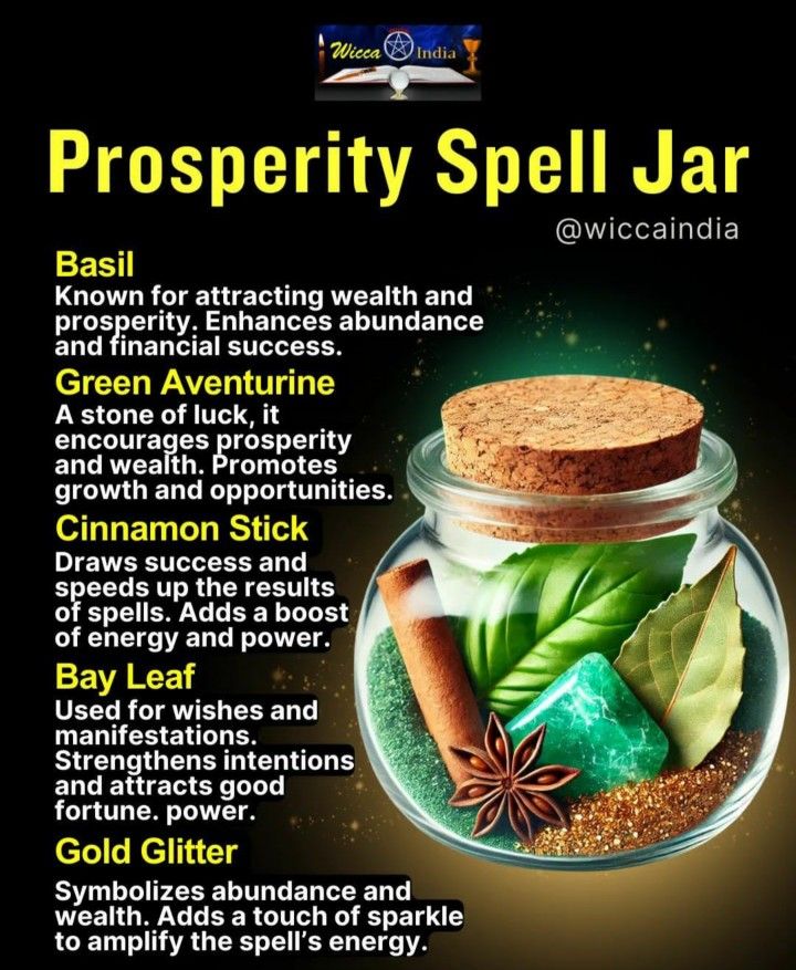 Prosperity Spell Jar, Burn Sage, Banish Negativity, Money Spells Magic, Cleansing Rituals, Prosperity Spell, Good Luck Spells, Halloween Potion Bottles, Witch Herbs