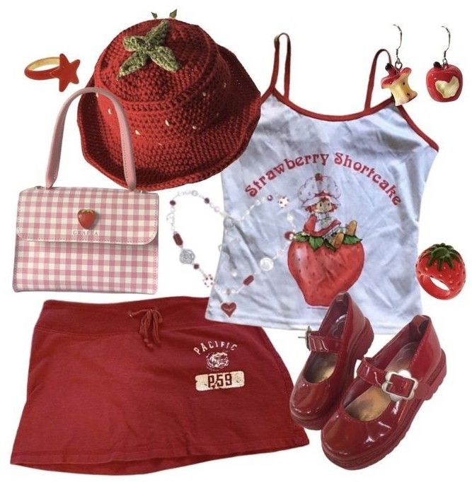 Strawberry Shortcake Outfits, Strawberry Outfit, Coquette Vintage, 사진 촬영 포즈, Mode Inspo, Really Cute Outfits, Girly Outfits, Lookbook Outfits, Dream Clothes