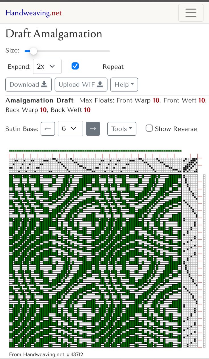 a screen shot of a web page with an image of a green and white pattern