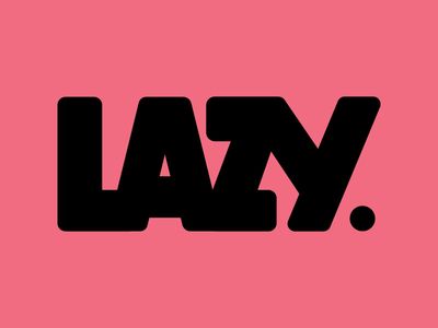 the word lazy on a pink background