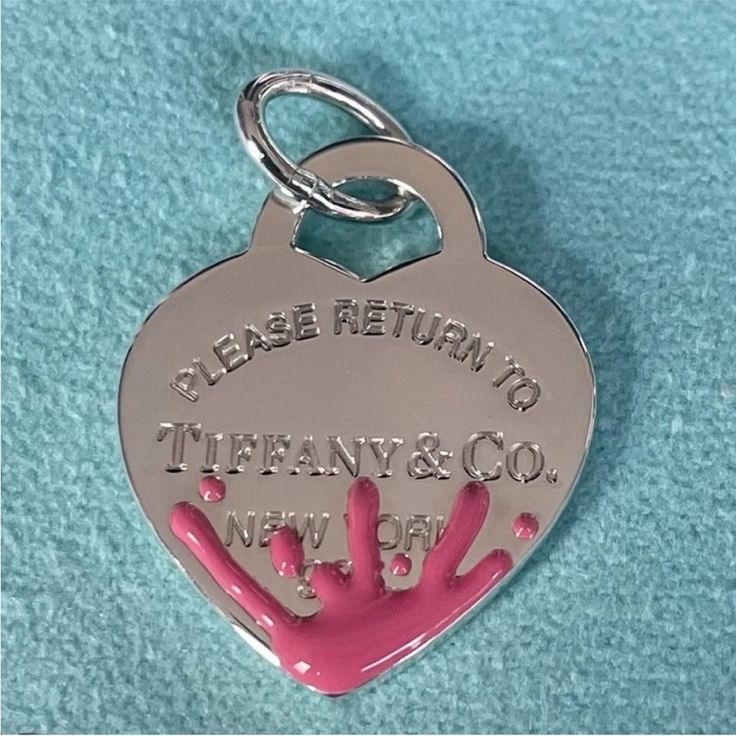 Never Used! No Signs Of Use! No Scratches! Authentic Tiffany & Co. Return Tt Hot Pink Splash Heart Tag Pendant Size Medium! 3 Cm X 2 Cm Comes In Pouch And Box Feel Free To Ask Bundle You Save On Shipping Guaranteed Authenticity Or Your Money Back Please Return To Tiffany And Co, Tiffany Co Rings, Pink Splash, Jewelry Wishlist, Tiffany And Co Necklace, Woven Ring, Key Pendant Necklace, Heart Tag, Tiffany Jewelry