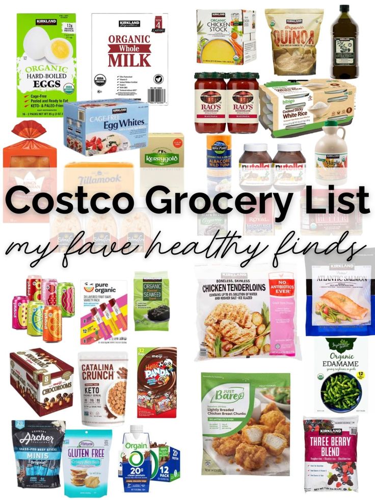 the costco grocery list for my five healthy finds