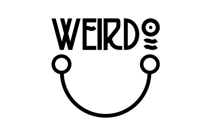 a stethoscope with the word weird written on it's side, in black and white