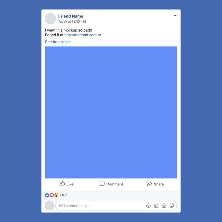 the facebook page is empty and blue