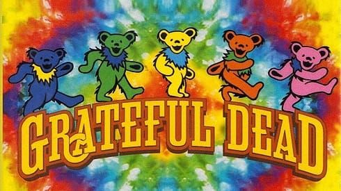 the grateful bears tie - dye t - shirt has been designed to look like they are dancing