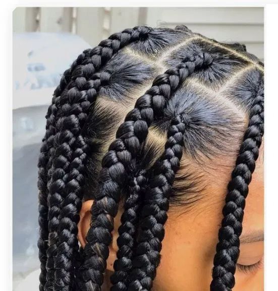 3 Tips To Getting Realistic Jumbo Knotless Braids - Emily CottonTop Jumbo Knowles Braids, Box Braids Hairstyles For Kids, Kids Knotless Box Braids, Large Knotless Box Braids, Jumbo Knotless Box Braids, Braids Inspiration, Jumbo Knotless, Chunky Braids, Big Box Braids