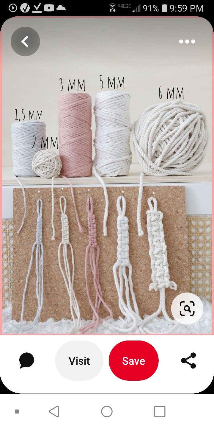 an iphone screen showing different types of yarn and thread on the same device, with text reading