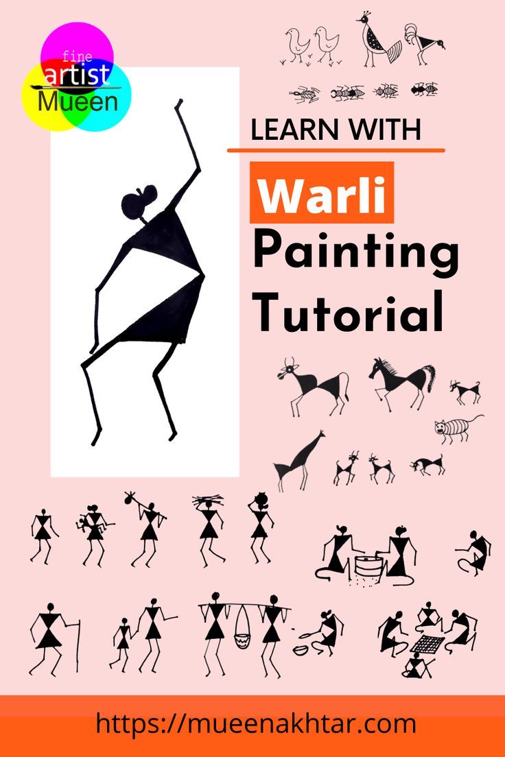 Find out warli painting, warli animals, warli human figures, warli plants, warli huts, warli house, warli border design Warli Art Tutorials, Worli Painting Designs, Warli Painting Ideas On Paper, Warli Art Easy, Warli Art Designs, Warli Art Painting, Paintings With Meaning, Warli Paintings, Drawing Hacks