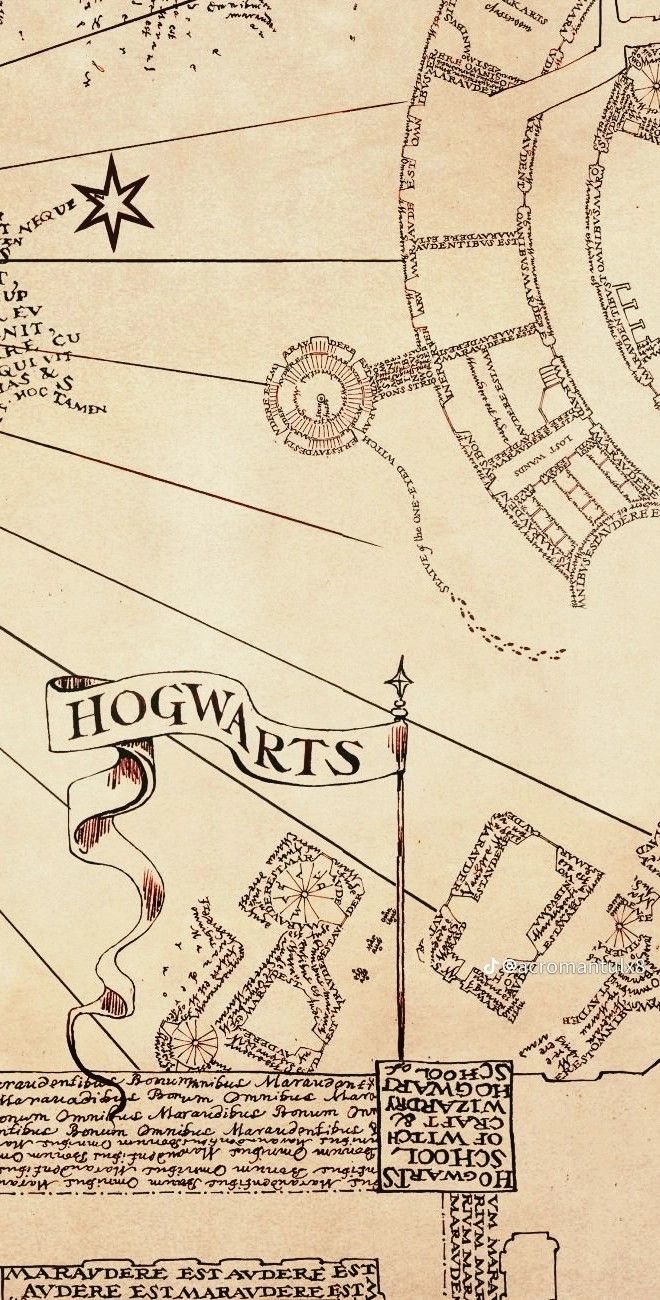 an old map shows the location of hogwart's castle